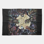 ゾンビは攻撃します(ゾンビの大群) キッチンタオル (横)