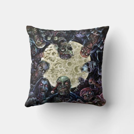 ゾンビは攻撃します(ゾンビの大群) クッション (裏面)