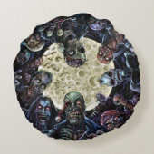 ゾンビは攻撃します(ゾンビの大群) ラウンドクッション (裏面)