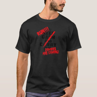 ゾンビは来静か保で運、静かで楽しい Tシャツ