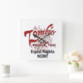 ゾンビも人間だった スクエア壁時計 (ホーム)