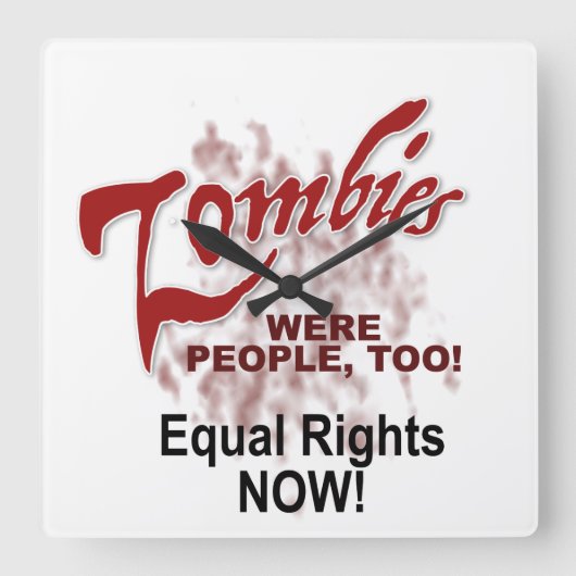 ゾンビも人間だった スクエア壁時計 (正面)
