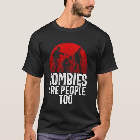 ゾンビも人間だ ゾンビ Tシャツ (正面)