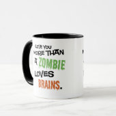 ゾンビより多くは頭脳を愛します マグカップ (正面左)