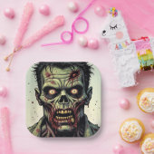 ゾンビをテーマにしたハローウィンパーティ ペーパープレート (パーティー)