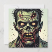 ゾンビをテーマにしたハローウィンパーティ 招待状 (正面)