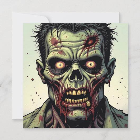 ゾンビをテーマにしたハローウィンパーティ 招待状 (正面)