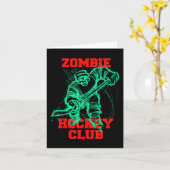 ゾンビアイスホッケークラブハロウィーントリックまたはトリートCo カード (黄色い花)