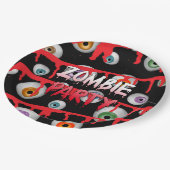 ゾンビアイボールアポカリプスハローウィンパーティ ペーパープレート (アングル)