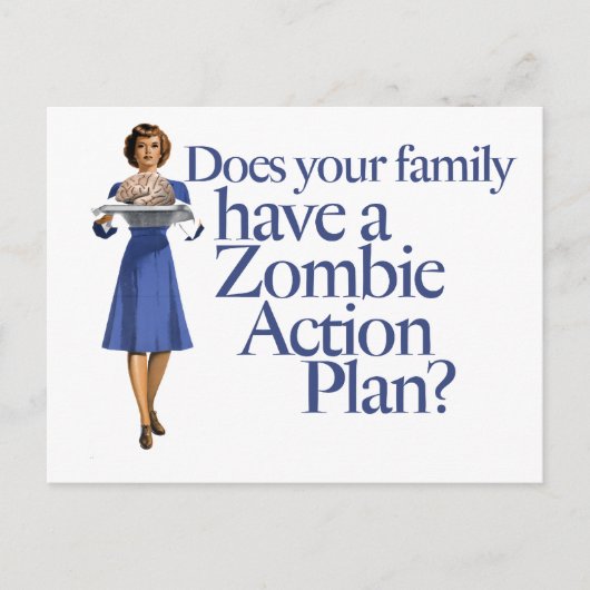 ゾンビアクションプランヴィンテージスタイル ポストカード (正面)