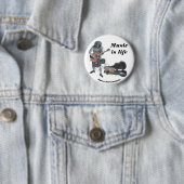 ゾンビアコースティックギター音楽ファンタジーアートボタン 缶バッジ (インサイチュ)