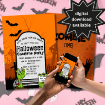 ゾンビアダルトハロウィンコスチュームパーティの招待状