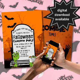 ゾンビアダルトハロウィンコスチュームパーティの招待状 招待状