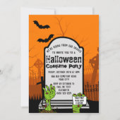 ゾンビアダルトハロウィンコスチュームパーティの招待状 招待状 (正面)