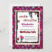 ゾンビアポカリプスをテーマにした誕生日パーティー招待状 招待状 (正面)