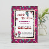 ゾンビアポカリプスをテーマにした誕生日パーティー招待状 招待状 (スタンド正面)