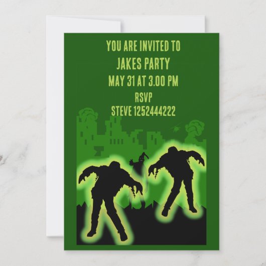 ゾンビアポカリプスキッズ 招待状 (正面)