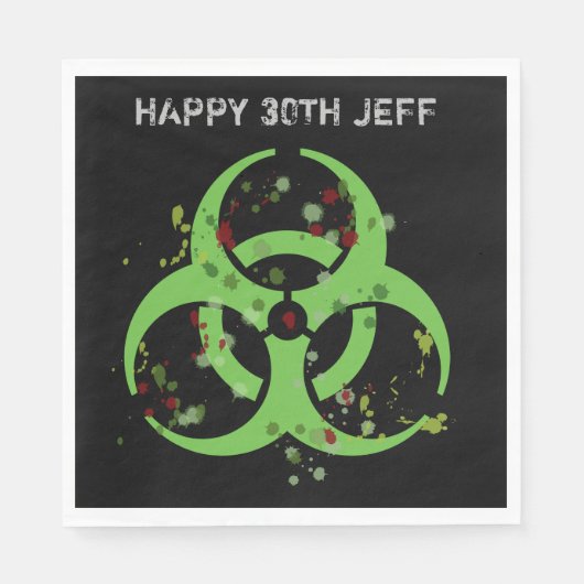 ゾンビアポカリプスゴア（ばちゃばちゃ）跳ねる生物学的災害［有害物質］ スタンダードランチョンナプキン (正面)