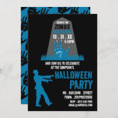 ゾンビアポカリプステーマエスケープルームハロウィーン 招待状 (正面/裏面)