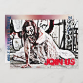 ゾンビアポカリプスパーティの招待状 招待状 (正面/裏面)