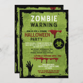ゾンビアポカリプスパーティー墓地ハロウィーン 招待状 (正面/裏面)