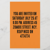 ゾンビアポカリプスパーティー招待状 チラシ (裏面)