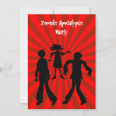 ゾンビアポカリプス子供の誕生日パーティー 招待状 (正面)
