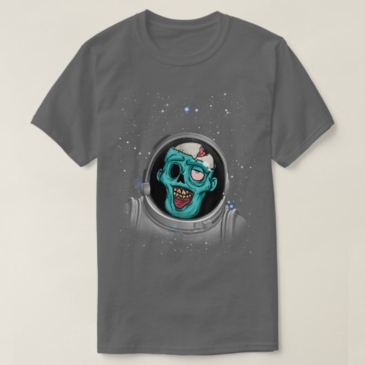 ゾンビアポカリプス宇宙飛行士宇宙ハロウィンゾンビ Tシャツ (デザイン正面)