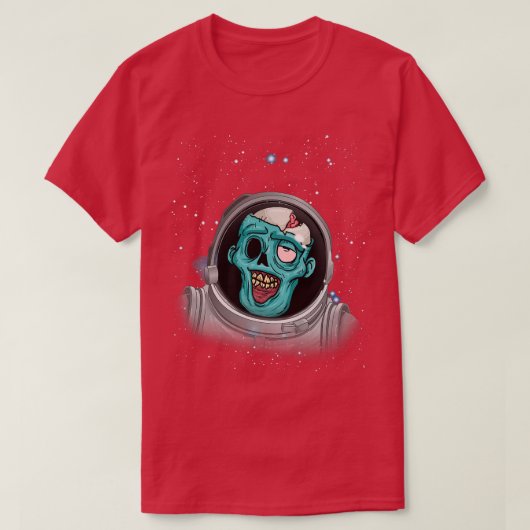 ゾンビアポカリプス宇宙飛行士宇宙ハロウィンゾンビ Tシャツ (デザイン正面)