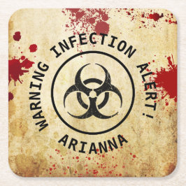 ゾンビアポカリプス誕生日 | ハロウィーン生物学的災害［有害物質］ スクエアペーパーコースター