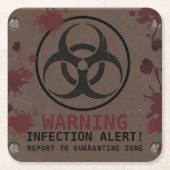 ゾンビアポカリプス誕生日 | ハロウィーン生物学的災害［有害物質］ スクエアペーパーコースター (正面)