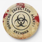 ゾンビアポカリプス誕生日 | ハロウィーン生物学的災害［有害物質］ ペーパープレート (正面)