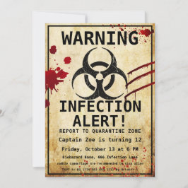 ゾンビアポカリプス誕生日 | ハロウィーン生物学的災害［有害物質］ 招待状