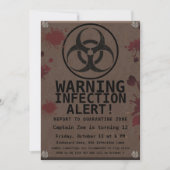 ゾンビアポカリプス誕生日 | ハロウィーン生物学的災害［有害物質］ 招待状 (正面)