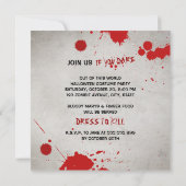 ゾンビウォーカー血に染まったハローウィンパーティ 招待状 (裏面)