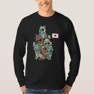 ゾンビウサギ怖いハロウィンバニー Tシャツ