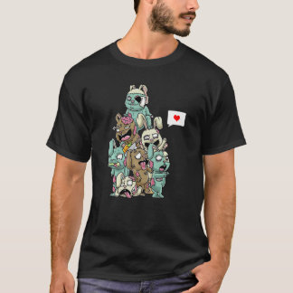 ゾンビウサギ 怖いハロウィンバニー Tシャツ