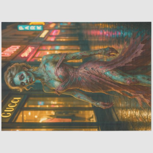 ゾンビウーマンインタタタード夕べガウン | ゴシックの 薄葉紙 (正面)