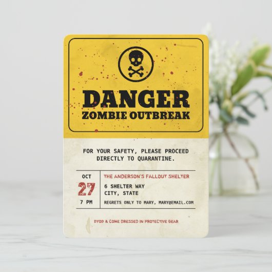 ゾンビエブリクゼーションハローウィンパーティ招待状 招待状 (スタンド正面)