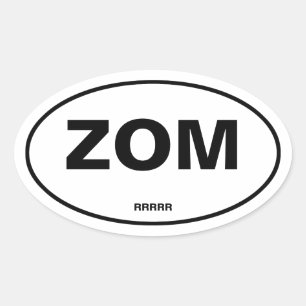 ゾンビオーバルステッカー 楕円形シール