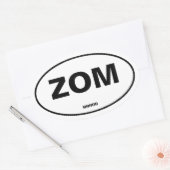 ゾンビオーバルステッカー 楕円形シール (封筒)