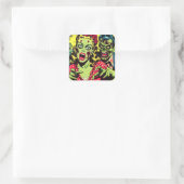 ゾンビカップルレトロ漫画 スクエアシール (バッグ)