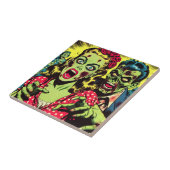 ゾンビカップルレトロ漫画 タイル (側面)