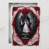 ゾンビカップル幽霊のよく出るウィズハウスゴシック結婚ズ 招待状 (正面/裏面)