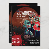 ゾンビカップル黙示録ホラーハロウィーンインビタティ 招待状 (正面/裏面)