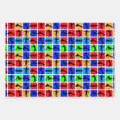 ゾンビカラフルパターン ラッピングペーパーシート (正面2)