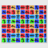 ゾンビカラフルパターン ラッピングペーパー (フラット)