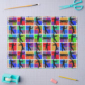 ゾンビカラフルパターン 薄葉紙 (クラフト)