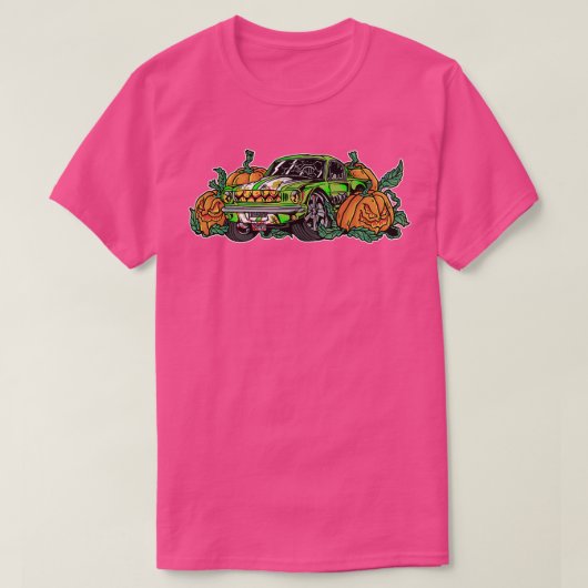 ゾンビカーレイジーハロウィーンのコスチューム不気味不気味なpu tシャツ (デザイン正面)