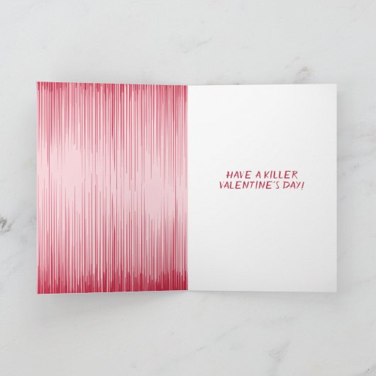 ゾンビガールホラーおもしろいスタイルバレンタインデー カード (内部)